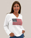 AVALIN 1776 V-NECK US FLAG SWEATER white
