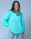 AVALIN 2070 SCOOP NECK KNIT SWEATER aqua