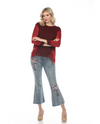 AZI Z12293 RIBBED/SHIRRED SWEATER