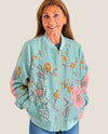 AZI Z13610 KAYLA FLORAL BEADED JACKET FLORAL BLUE