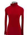 AZZ DK5625 RIBBED MOCK NECK TOP red