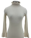 AZZ DK5625 RIBBED MOCK NECK TOP white