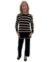 AZZ TH-DK5808 2PC STRIPE KNIT PANT SET black