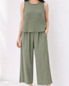 AZ FY-3612 TANK/PANT SET W/ STONES OLIVE