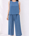 AZ FY-3612 TANK/PANT SET W/ STONES BLUE