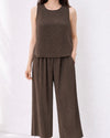 AZ FY-3612 TANK/PANT SET W/ STONES BROWN