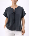 AZ YS-1313 SLY TOP W/ COCONUT BUTTON BLACK