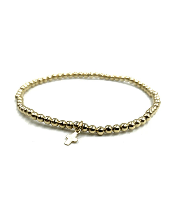 ERIN GRAY B-LUX3M 3MM KARMA GOLD FILLED CROSS BRACELET