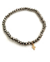 ERIN GRAY B-LX LUXE CROSS BRACELET METALLIC GRAY