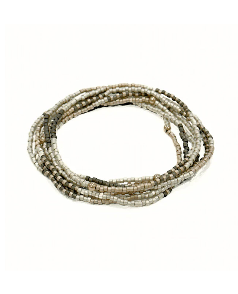 ERIN GRAY B-MAUI BEADED 7 STACK GOLDEN/CHAMPAGNE/GRAPHITE