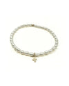 ERIN GRAY B-RLUX RICE PEARL GOLD FILLED CROSS BRACELET