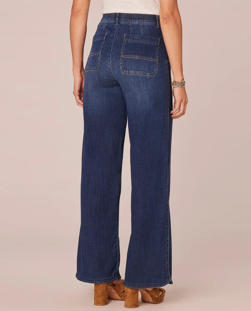 DEMOCRACY B2580HGL8 SKY RISE WIDE LEG TULIP HEM JEAN INDIGO