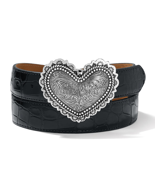 BRIGHTON B60723 1 1/4 BLACK HEART BELT