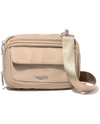 BAGGALLINI DBZ864 MODERN DOUBLE ZIP CROSSBODY taupe twill