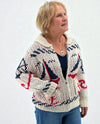 BAILEY ROSE ARW3241 NAUTICAL SAILBOAT KNIT SWEATER IVORY