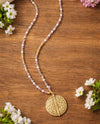 BEADED NECKLACE 85490A LAVENDER CRYSTAL