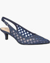 BELLA VITA 51-5097 NOEL GLITTER MESH KITTEN HEEL NAVY