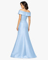 BETSY ADAM A27701 MIKADO OFF SHOULDER GOWN LIGHT BLUE