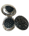 BLING FOLDABLE BRUSH AND MIRROR BLACK/HMATITE