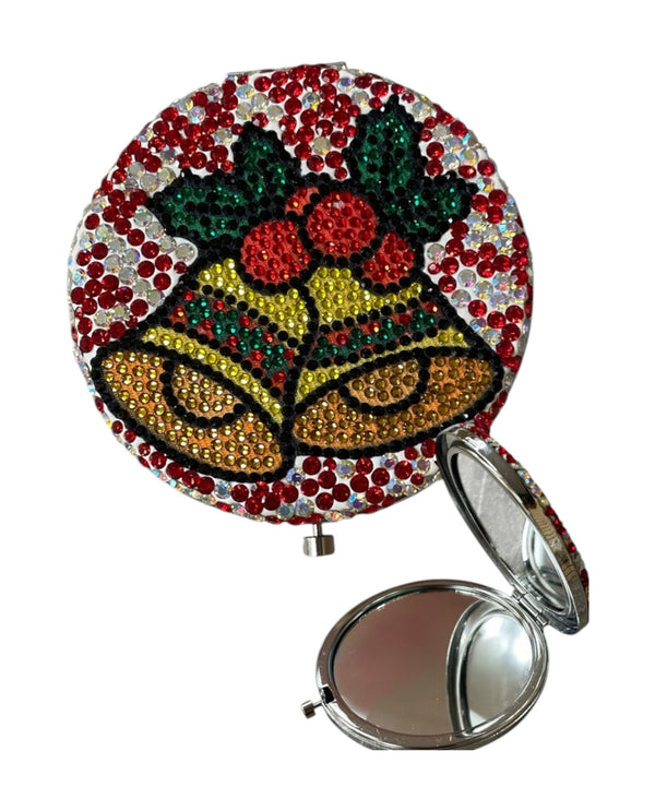 BLING MAKE-UP MAGNIFYING PURSE MIRROR BELLS