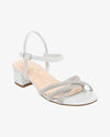 BLOSSOM HAZEL-53 BLOCK HEEL SHOE SILVER