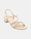 BLOSSOM HAZEL 39T SHIMMER BLOCK HEEL SANDAL GOLD