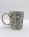 BLUE SKY 79525 PASTEL CAT 18 OZ MUG PINK 