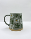 BLUE SKY 80999 BOTANICAL BLUSH 18 OZ MUG GREEN