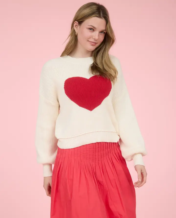 BLU PEPPER CR2746 HEART CREW SWEATER