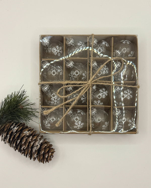 BOX OF 16 MINI 1" GLASS ORNAMENTS 56343A,B