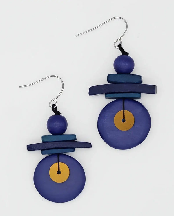 SYLCA BP25E01 ASSUTA DROP EARRING NAVY