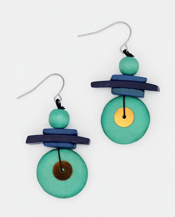 SYLCA BP25E01 ASSUTA DROP EARRING TEAL
