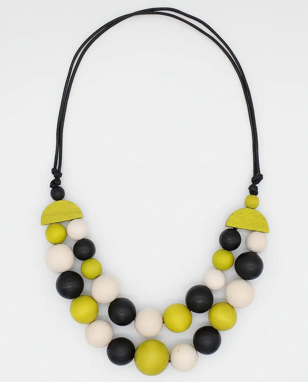 SYLCA BP25N14 ZURI ROUND BEAD NECKLACE LIME