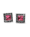 BRIGHTON J22404 PINK SPARKLE SQUARE POST EARRING