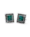 BRIGHTON J22405 SPARKLE GREEN SQUARE POST EARRING