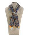 ZOEY MAGNETIC PEARL SCARF ORANGE/BLUE PAISLEY
