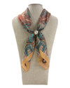 ZOEY MAGNETIC PEARL SCARF PEACH PAISLEY
