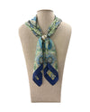 ZOEY MAGNETIC PEARL SCARF BLUE/GREEN PAISLEY