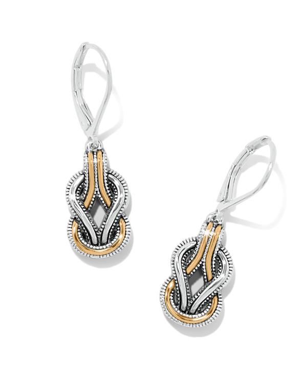 BRIGHTON JA0242 INTERLOCK HARMONY 2 TONE LEVERBACK EARRING