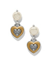 BRIGHTON JA0277 ONE HEART PEARL POST DROP EARRING