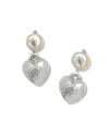 BRIGHTON JA0277 ONE HEART PEARL POST DROP EARRING BACK