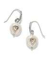 BRIGHTON JA0278 ONE HEART PEARL FRENCH WIRE EARRING