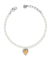 BRIGHTON JF0402 CASCADE EMBRACE PEARL HEART BRACELET