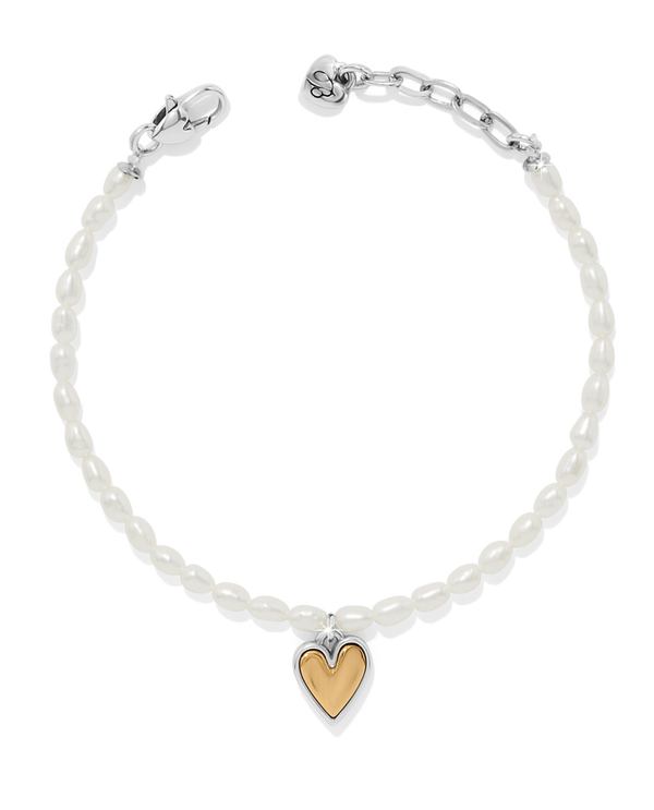 BRIGHTON JF0402 CASCADE EMBRACE PEARL HEART BRACELET