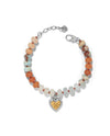 BRIGHTON JF0503 MOSAIC TWO TONE HEART BEADED BRACELET