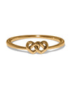 BRIGHTON JF0505 INTERLOK LINKED HEARTS HINGED BANGLE