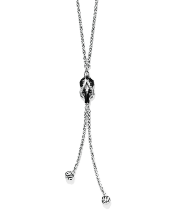 BRIGHTON JM0106 INTERLOCK HARMONY BLACK LARIAT NECKLACE