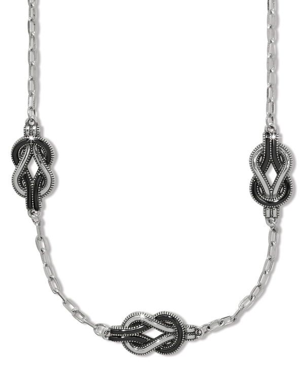 BRIGHTON JM0108 INTERLOCK HARMONY BLACK TRIO NECKLACE