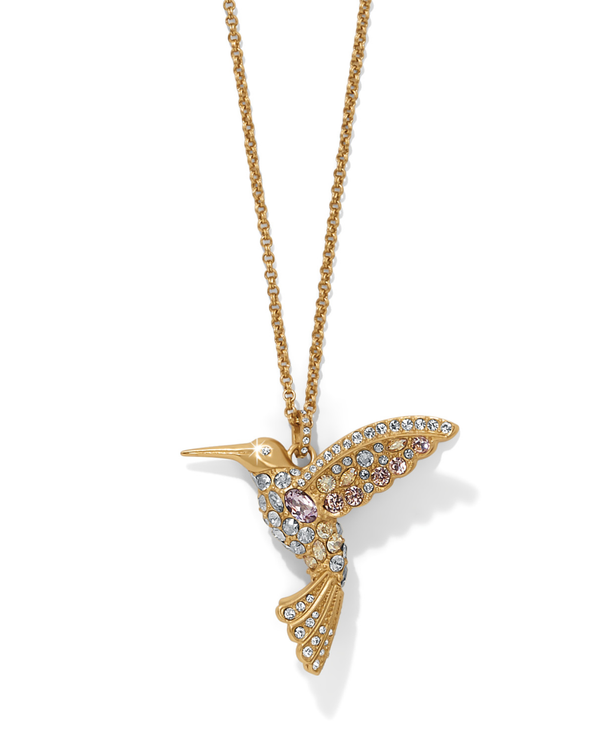 BRIGHTON JM0142 TRUST YOUR JOURNEY HUMMINGBIRD GOLD NECKLACE