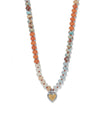 BRIGHTON JM0292 MOSAIC TWO TONE HEART BEADED NECKLACE